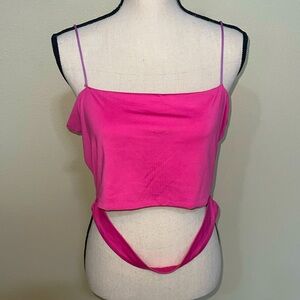 Pink crop top size x-large